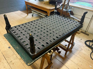 Traditionally upholstered footstool