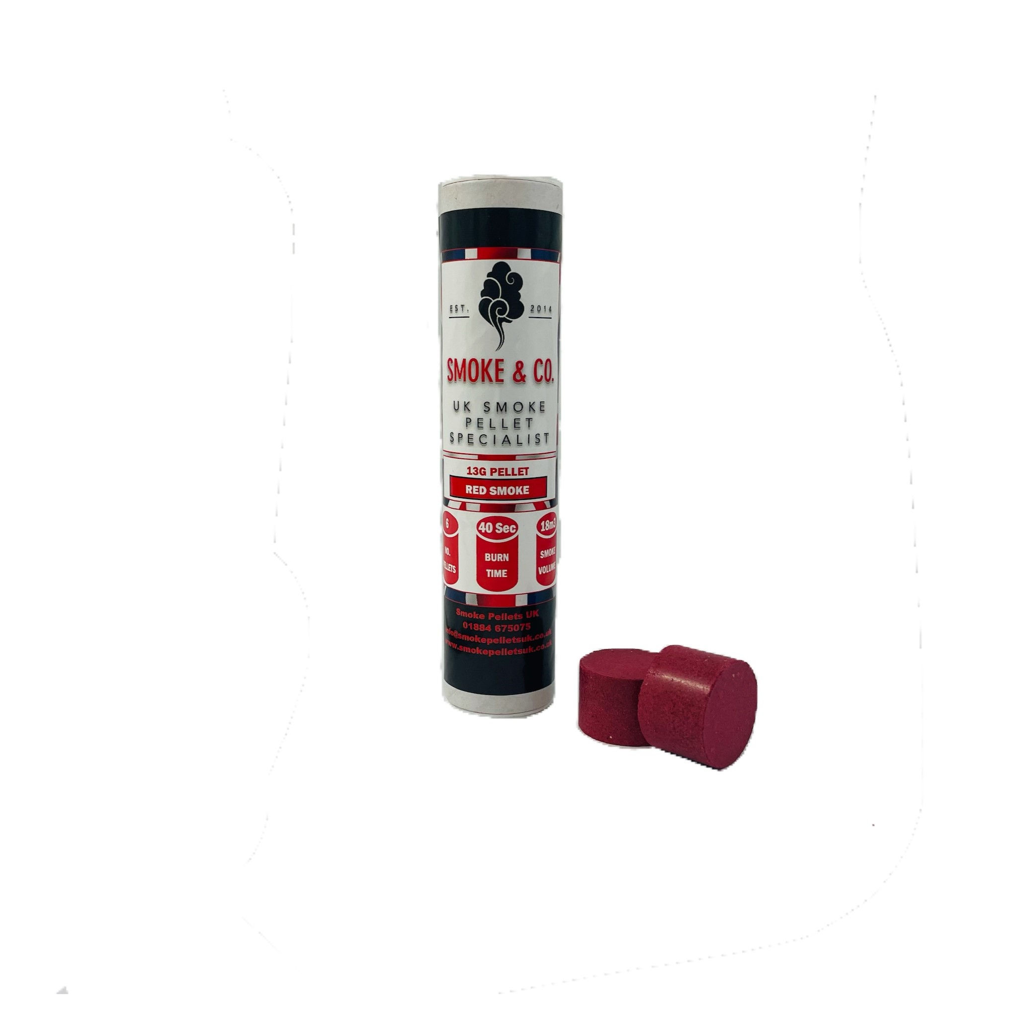 13g x 6 Red Smoke Bomb - 13g/18m³/40secs