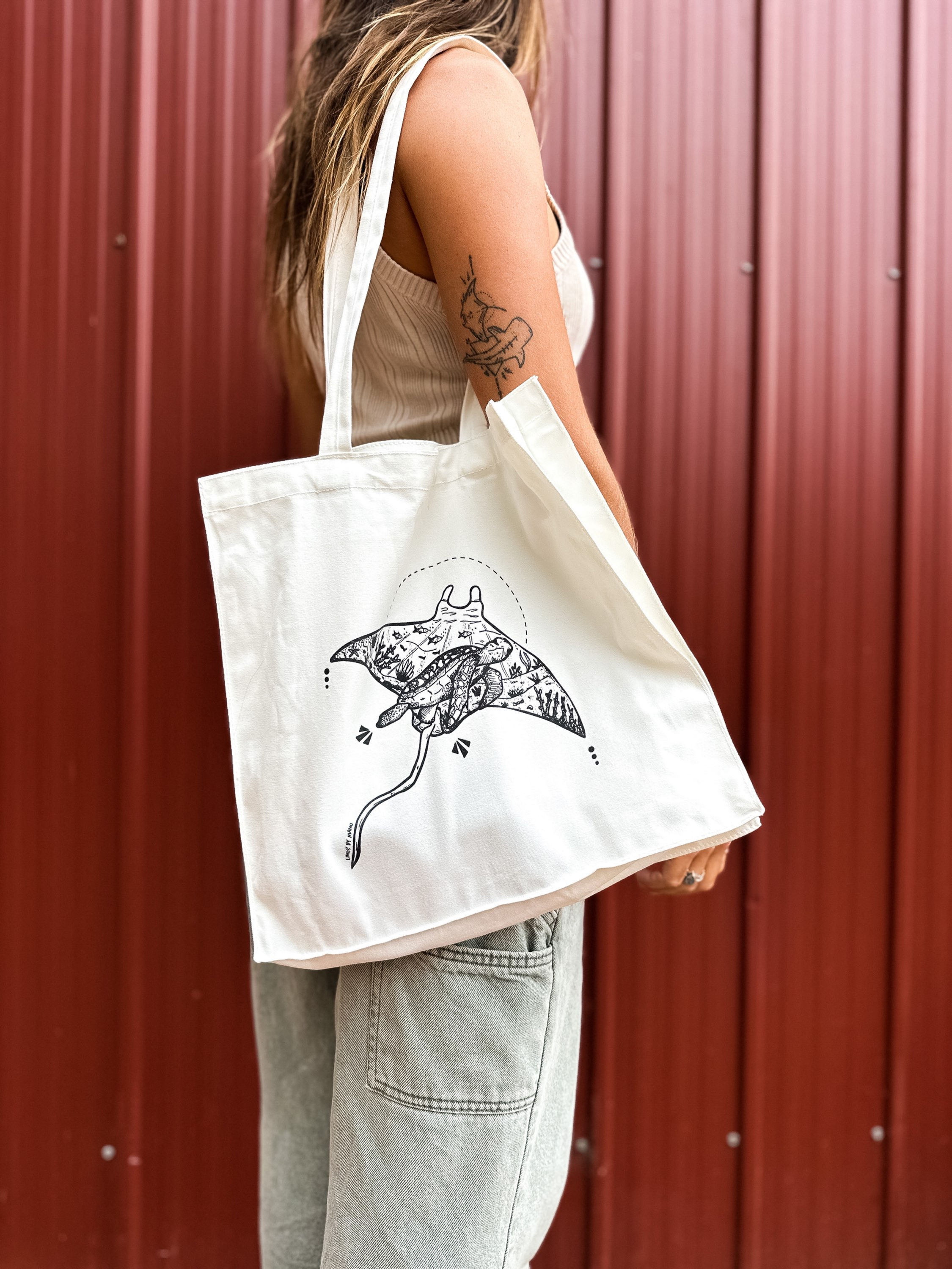 100% Cotton Ocean Tote Bag