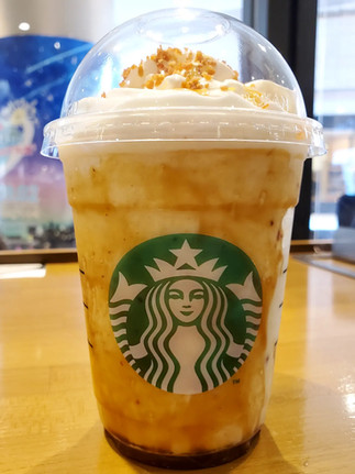 Yaki Imo Brulee frappuccino blended cream (front) from Starbucks Japan
