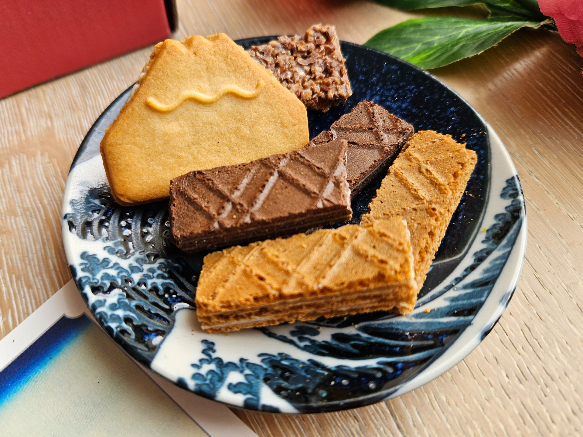 Close-up of cookies and wafers in the Sakuraco subscription box. LisaEatsTheWorld.com