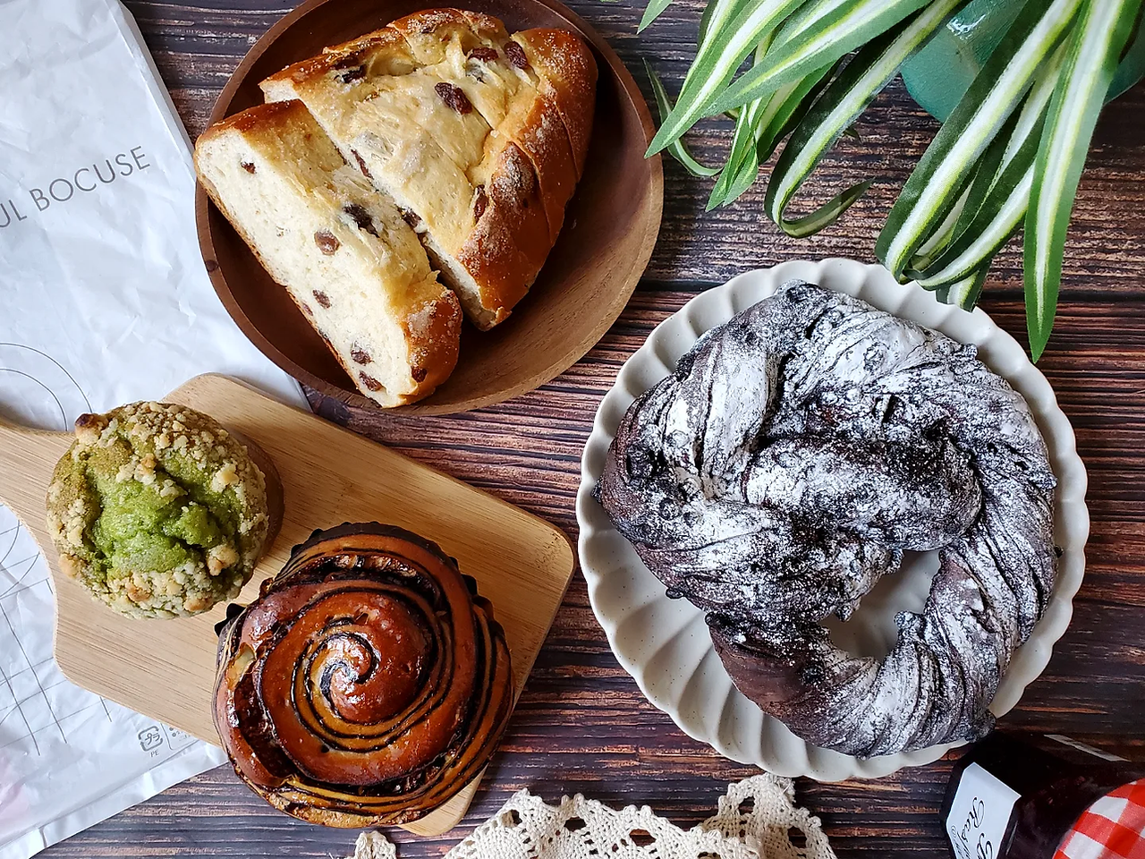 A selection of bread from Paul Bocuse, Shinsaibashi. Osaka Japan.
