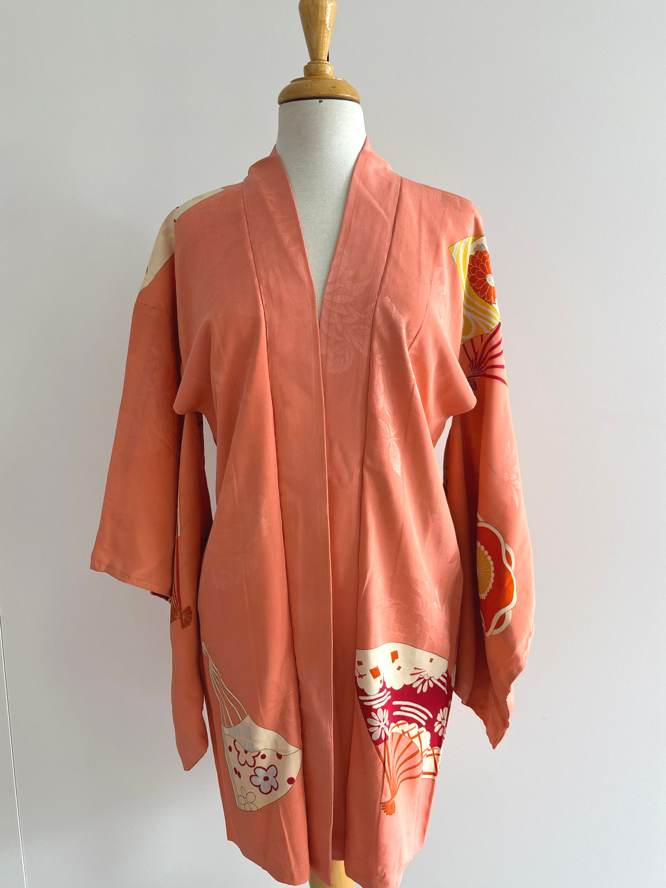 Yuzen hand-dyed haori with embroidery