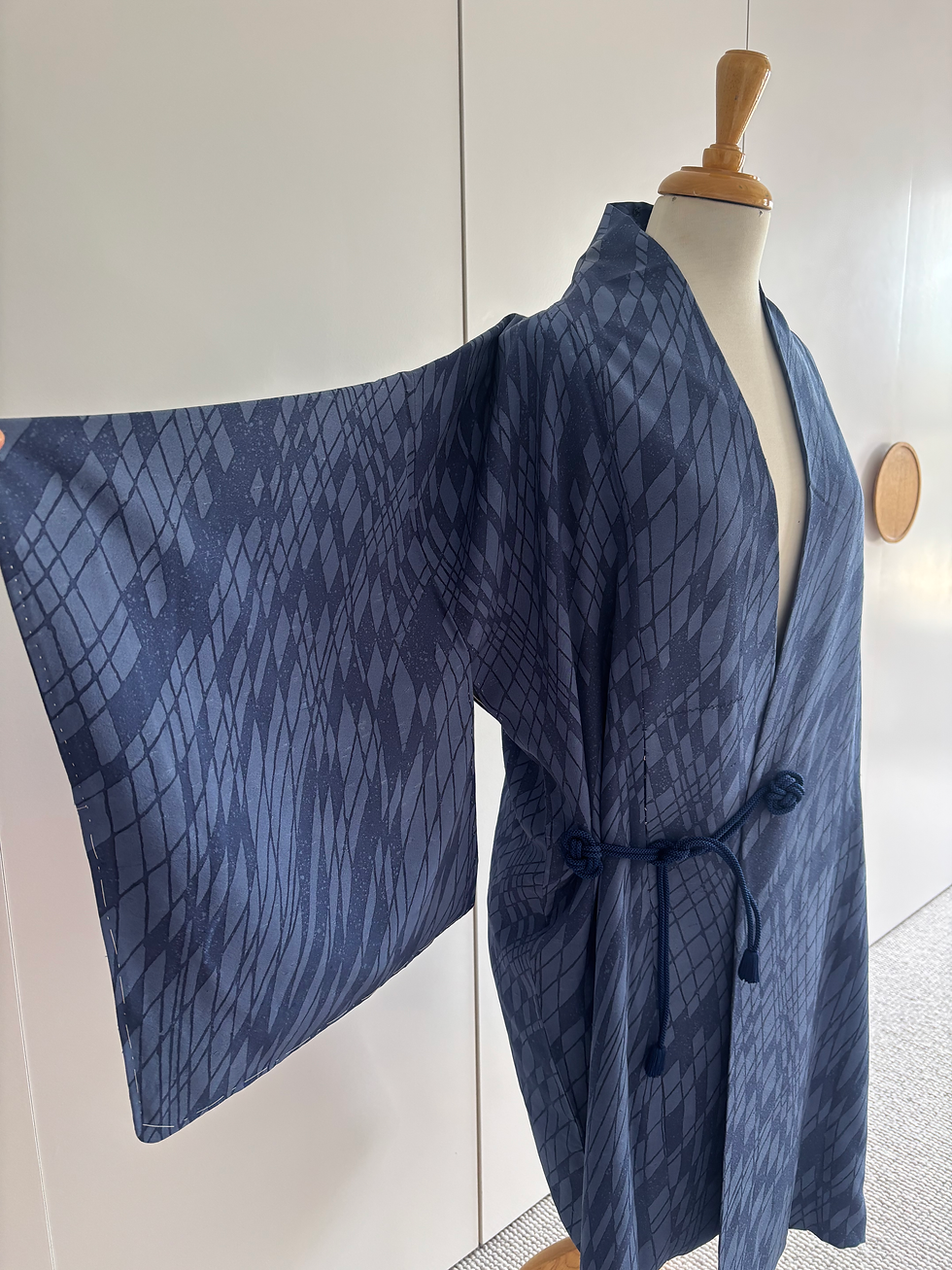 Thumbnail: Luxurious royal blue silk coat
