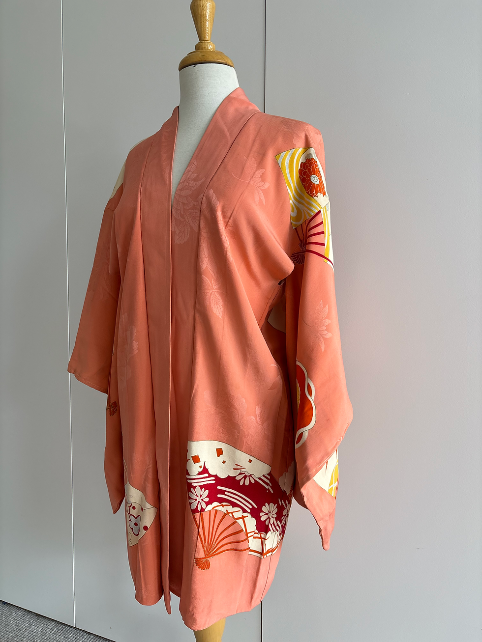 Thumbnail: Yuzen hand-dyed haori with embroidery