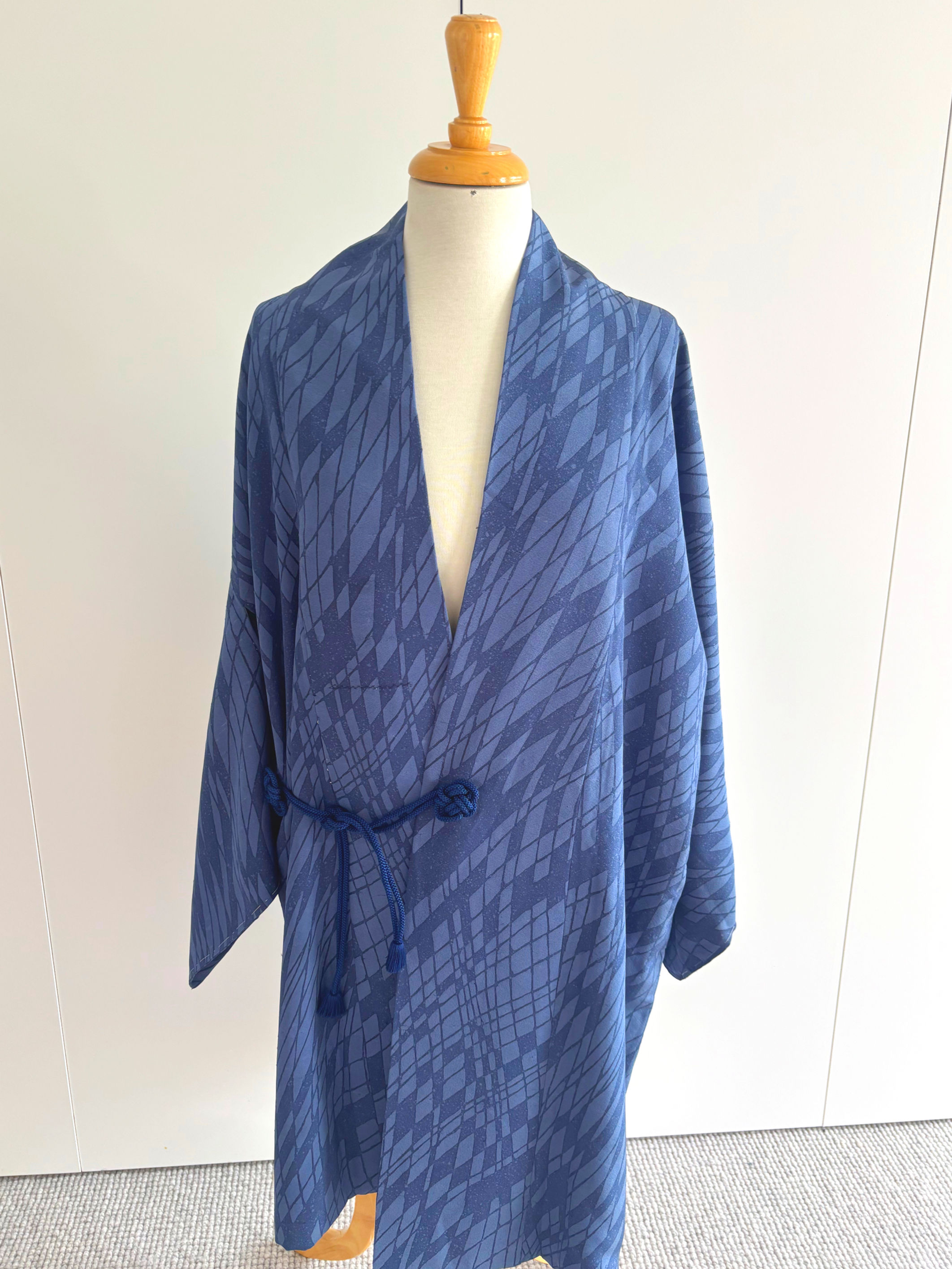 Luxurious royal blue silk coat