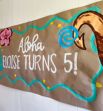 custom craft paper party banner handpainted by Sage & Oak