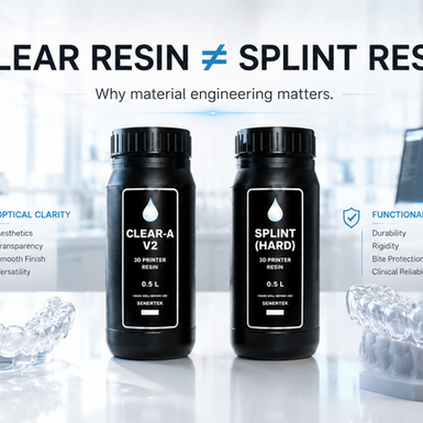 Clear Resin ≠ Splint Resin: Why Material Engineering Matters in Dental 3D Printing