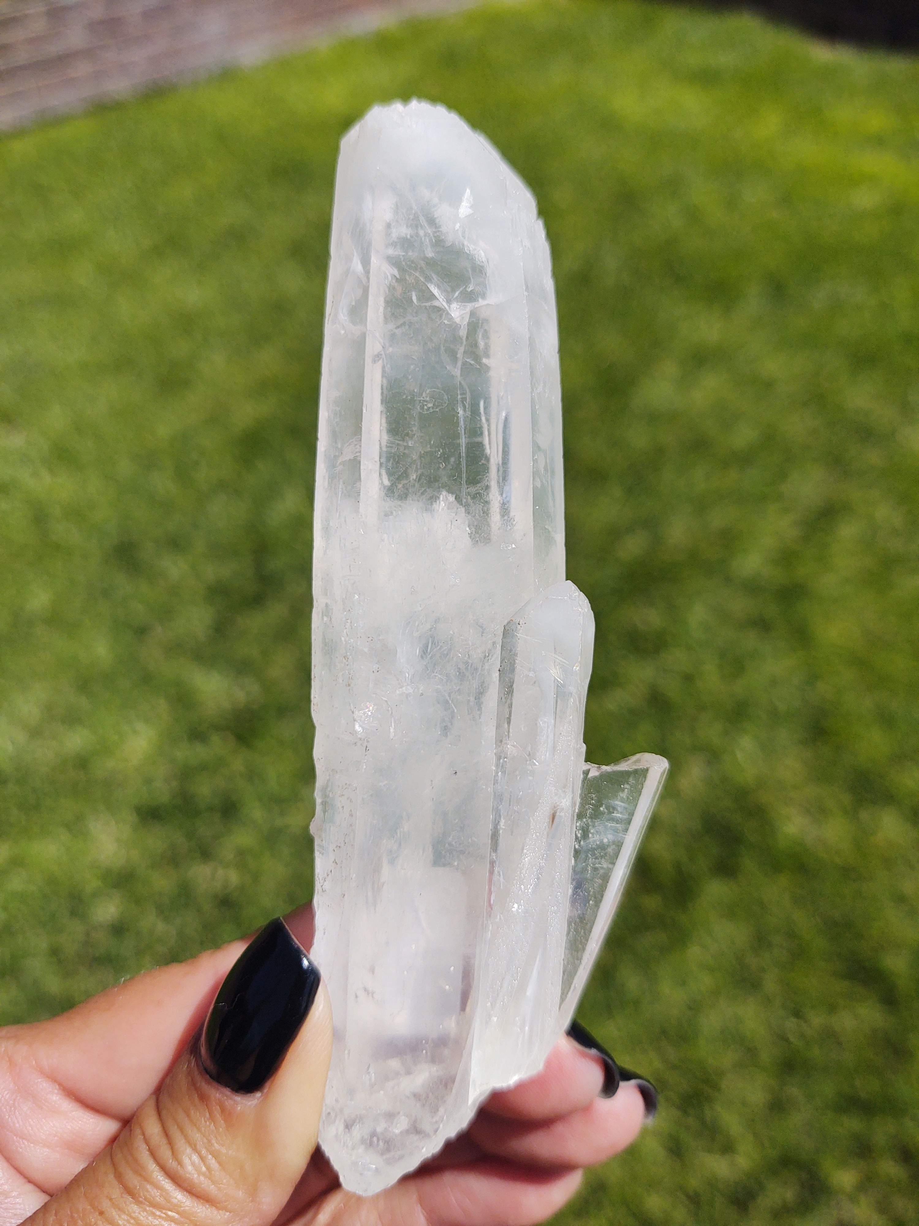 Blue Mist White Crown Quartz Wand