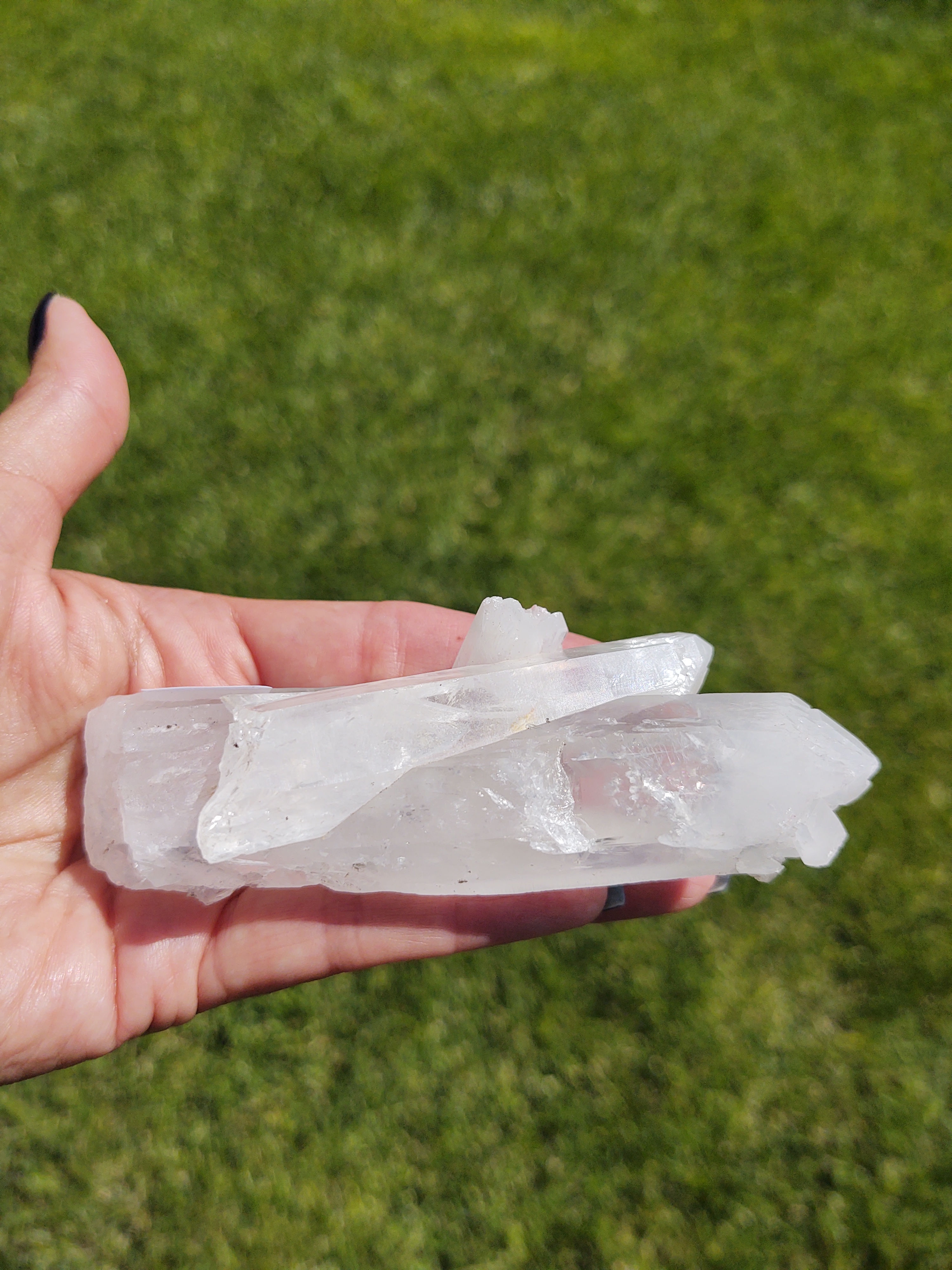 Blue Mist White Crown Quartz Wand