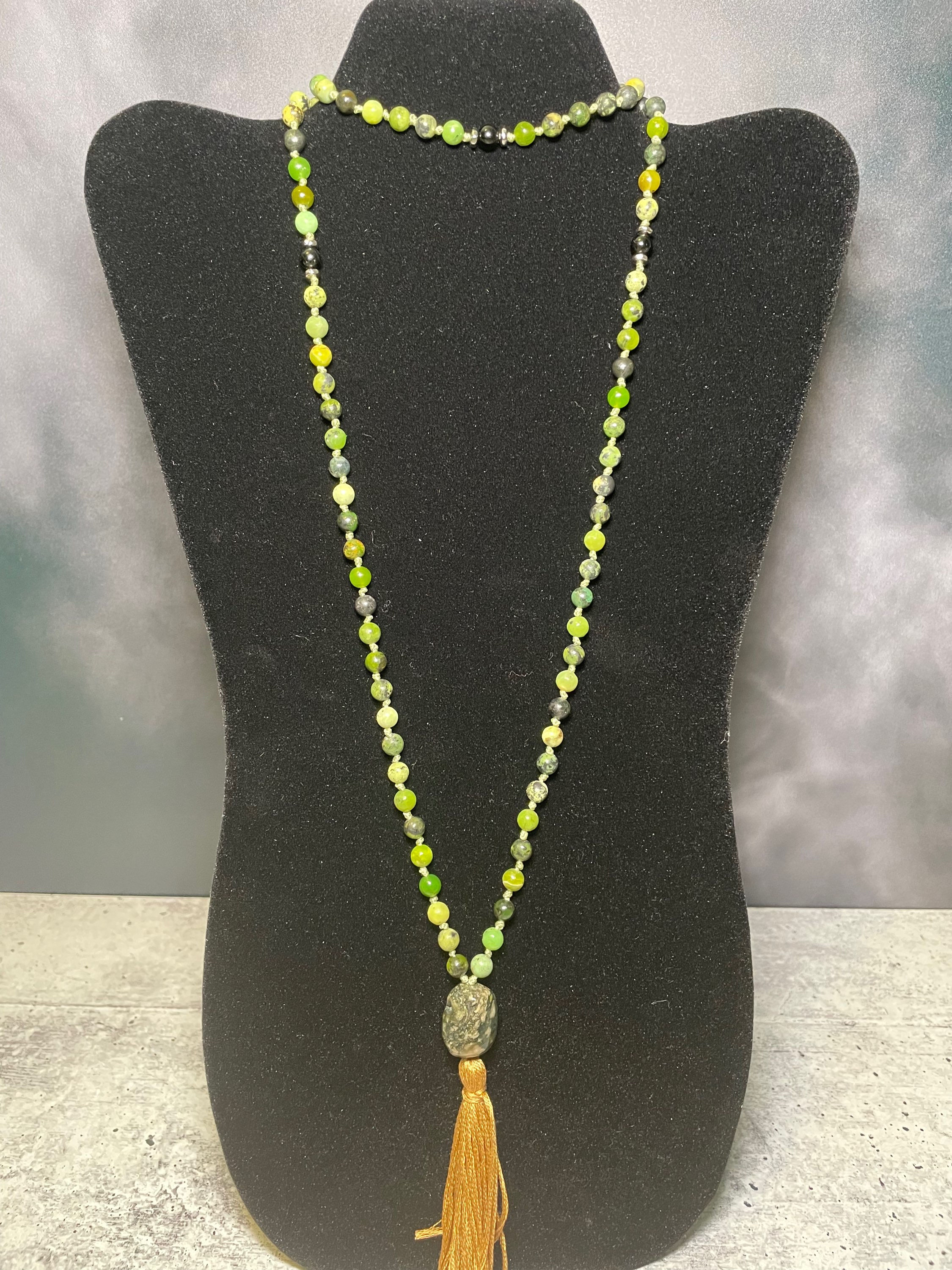 Variscite Mala Style Necklace