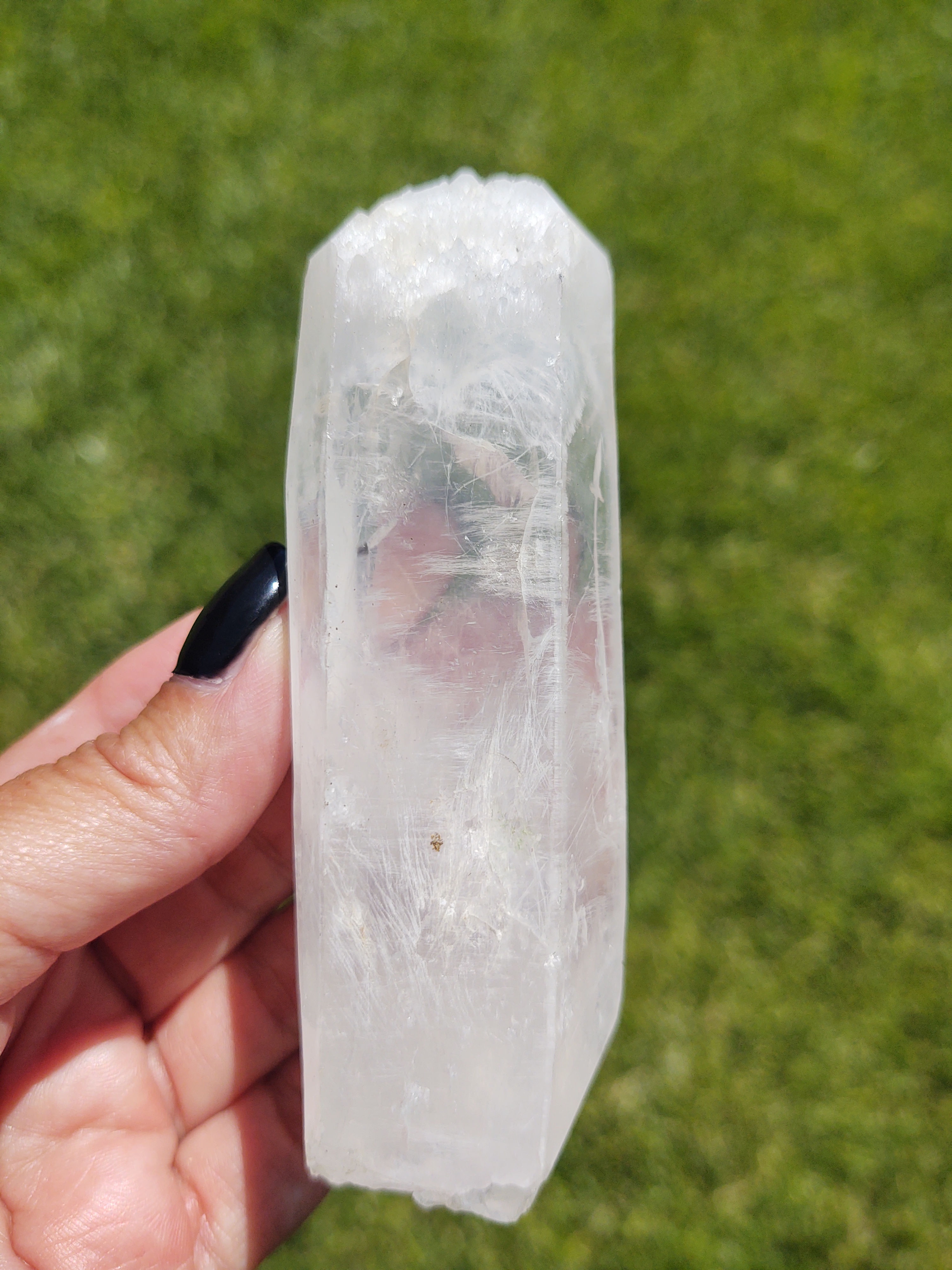 Blue Mist White Crown Quartz Wand