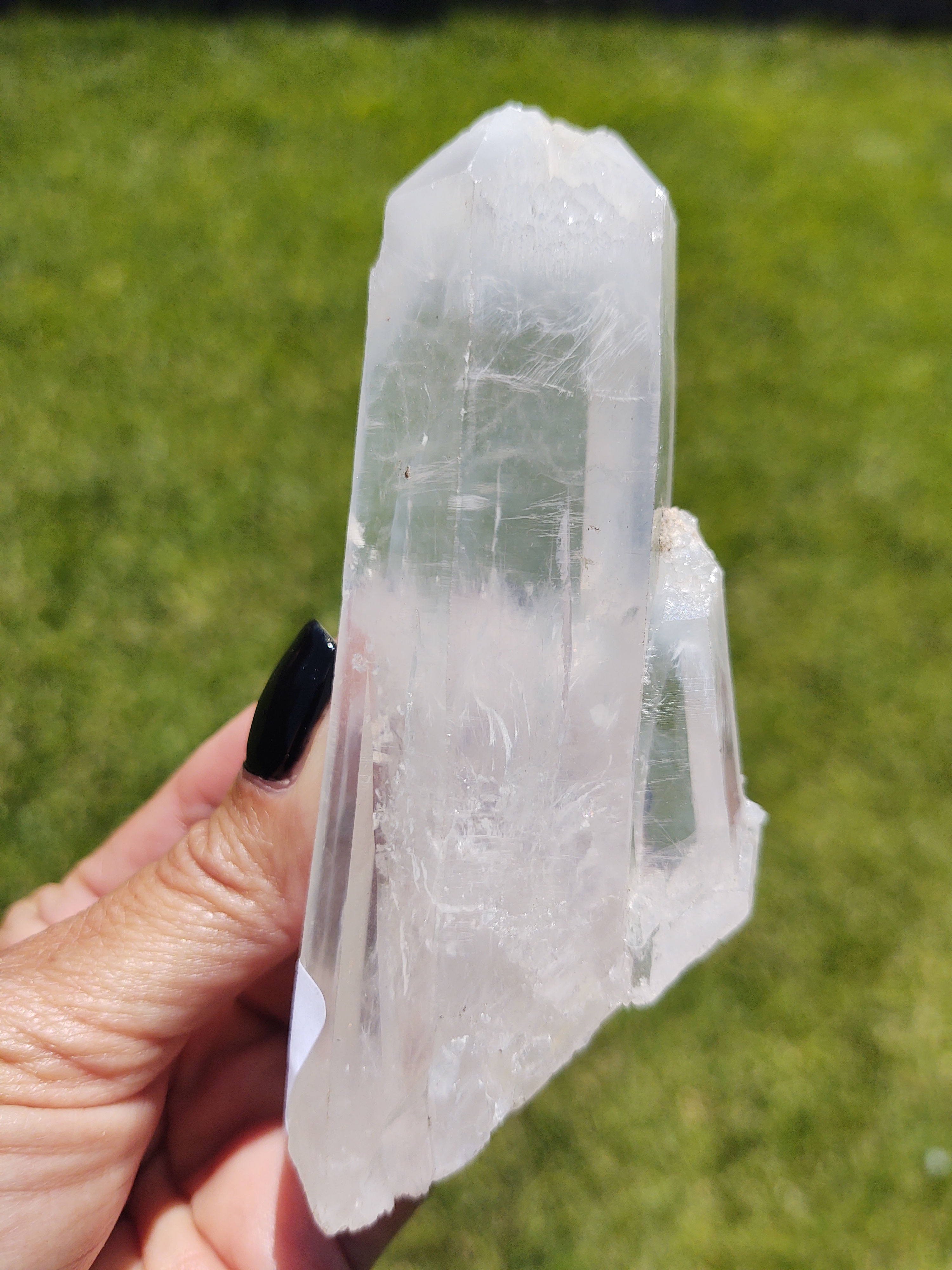 Blue Mist White Crown Quartz Wand