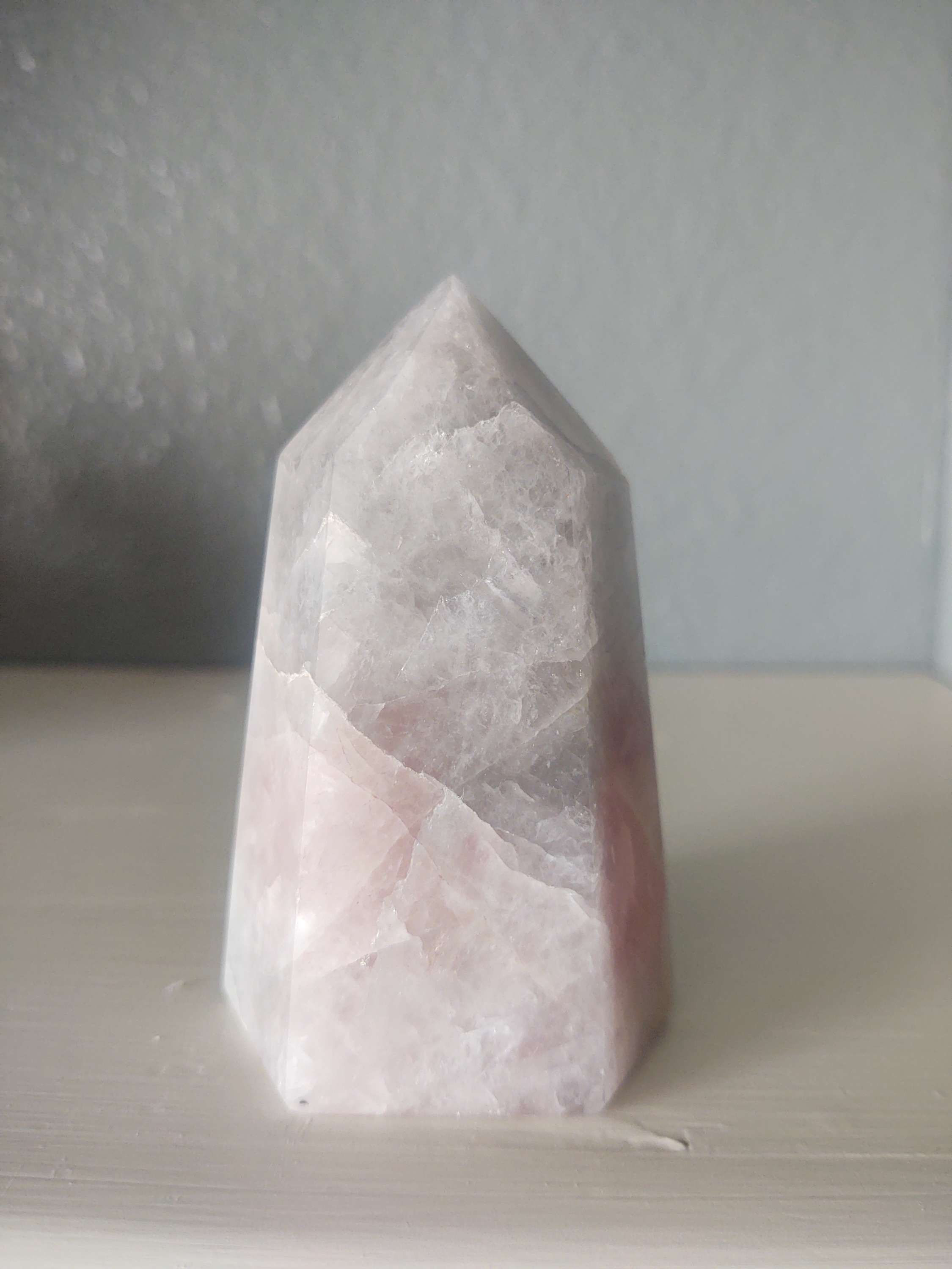 Rose Quartz with Black Kyanite Tower