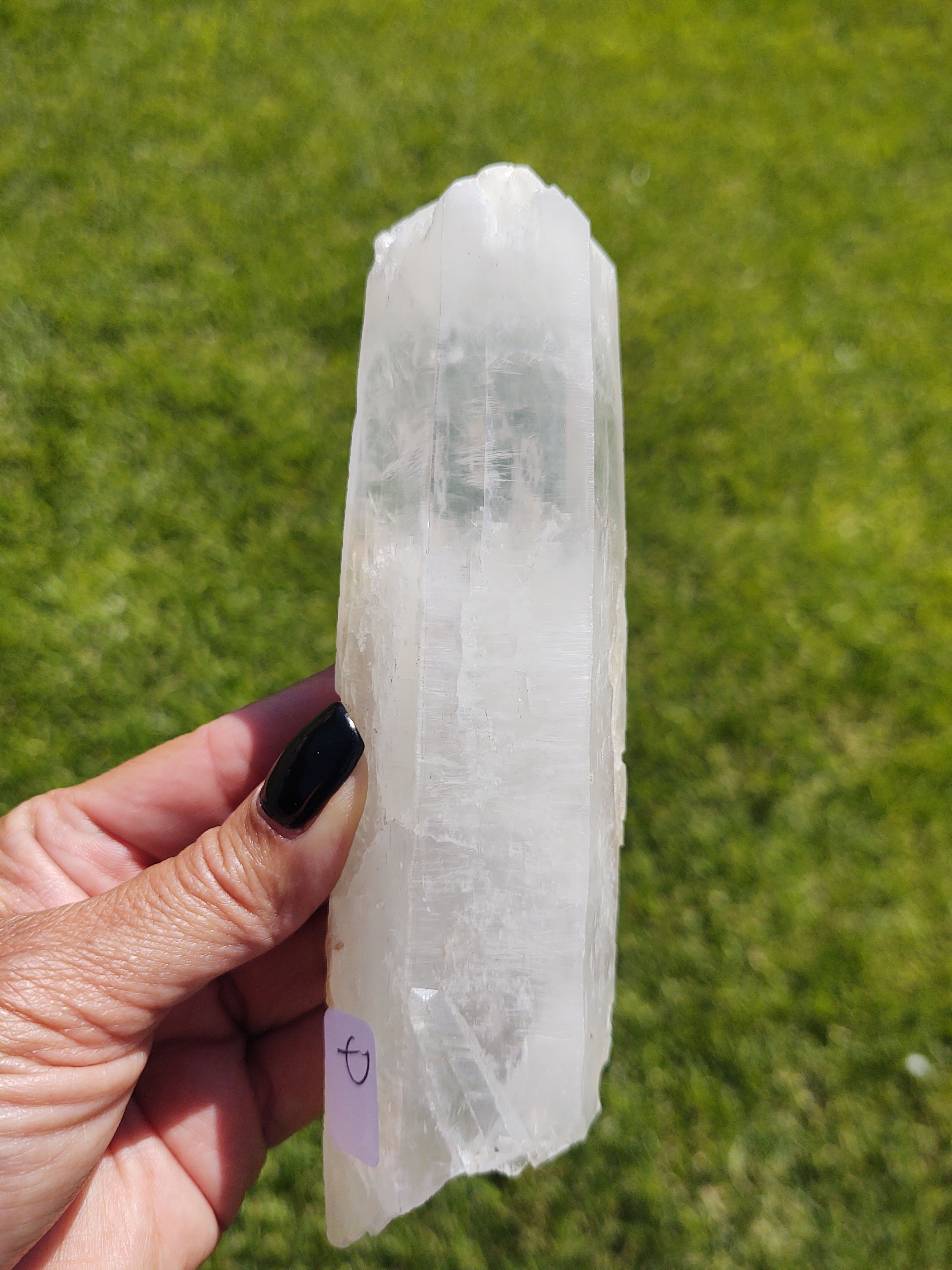 Large Blue Mist White Crown Quartz Wand