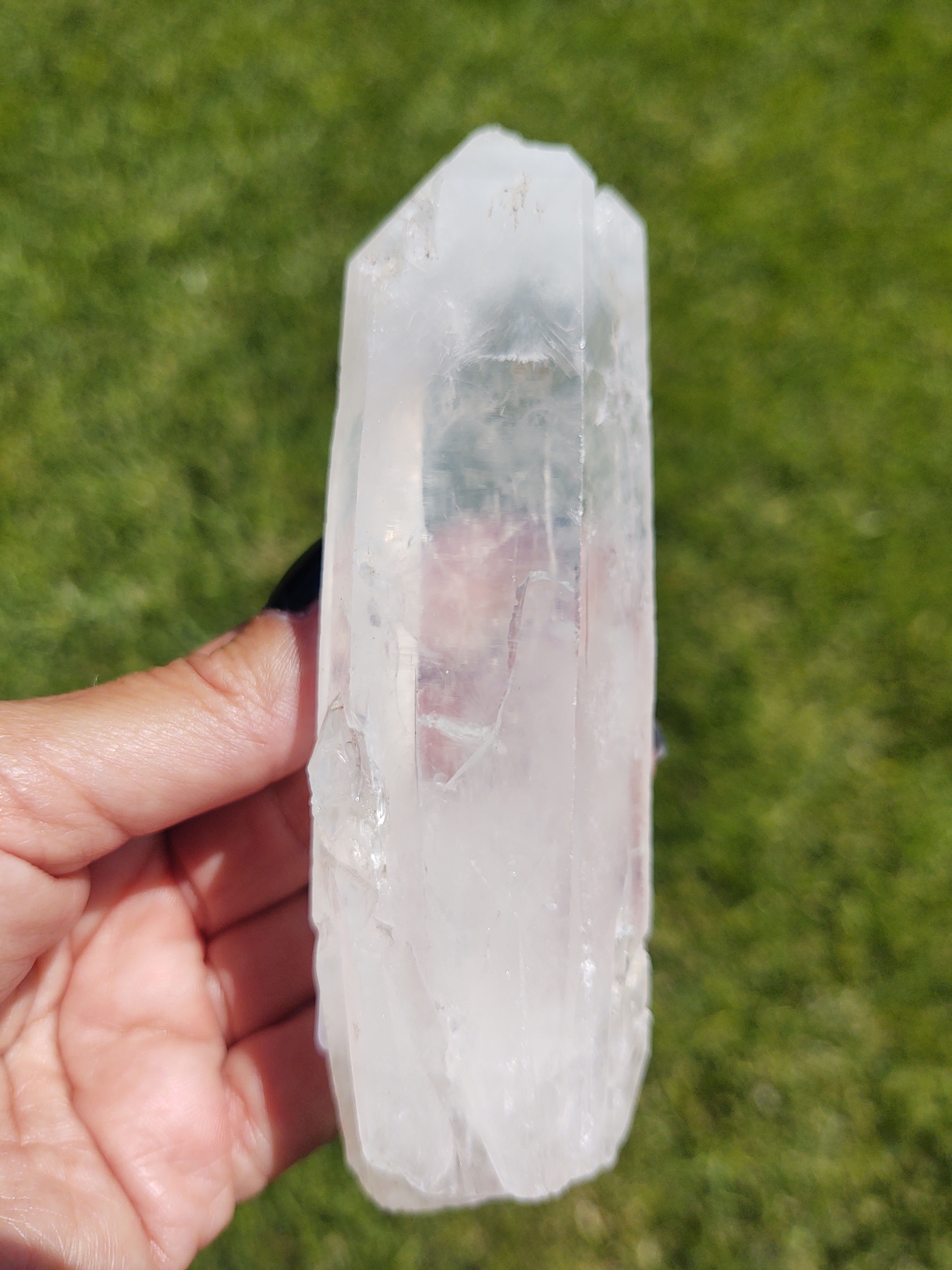 Blue Mist White Crown Quartz Wand