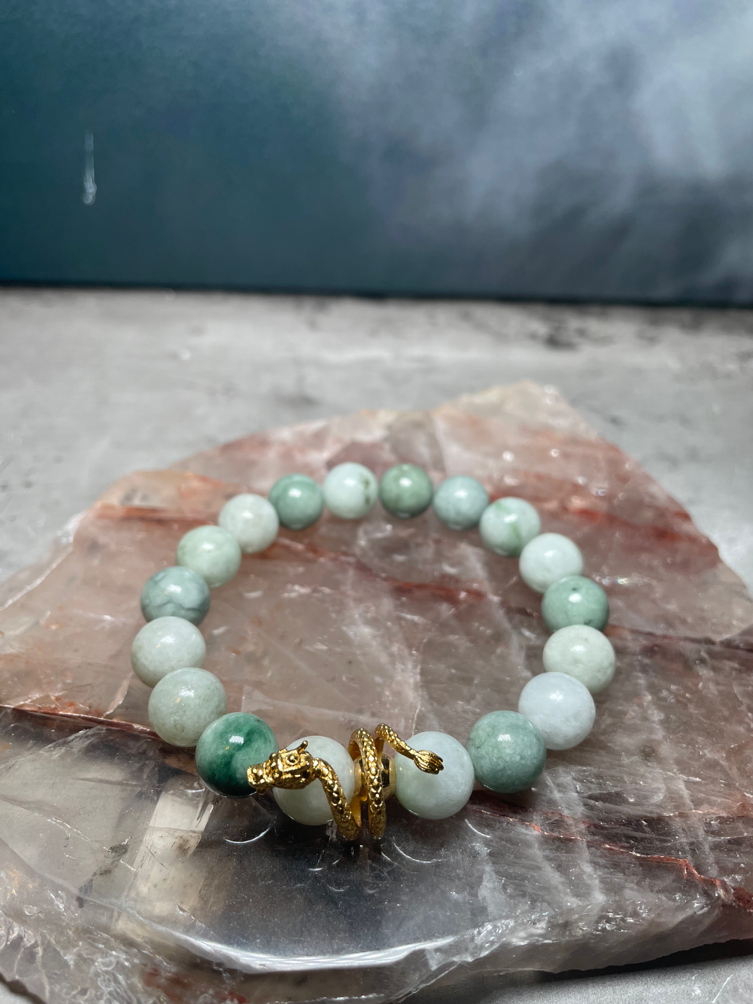 Dragon and Jade Energy Bracelet 6.5 inch