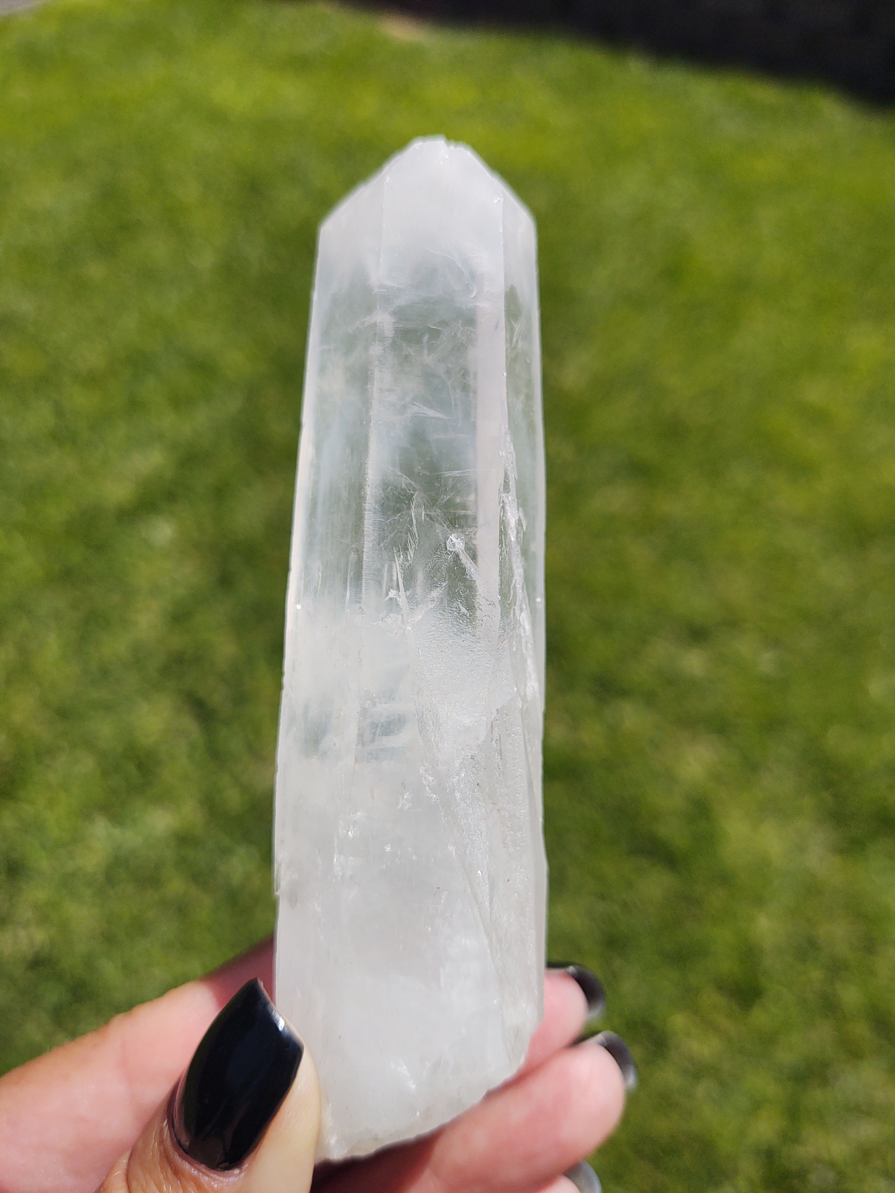 Blue Mist White Crown Quartz Wand