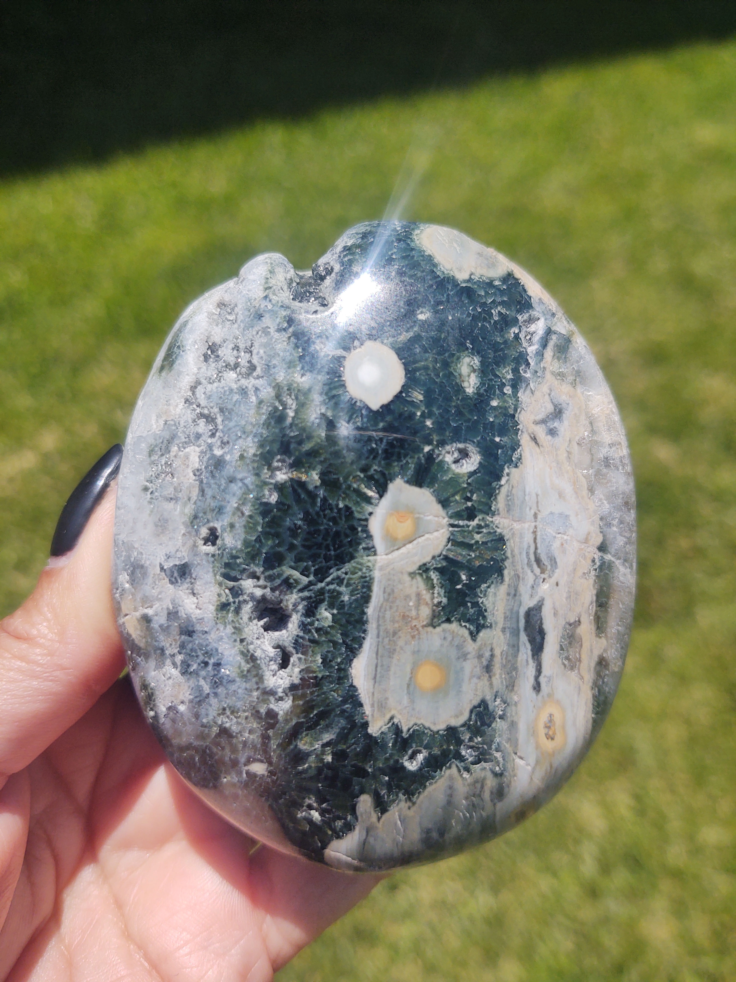 XXL Ocean Jasper Palm Stone