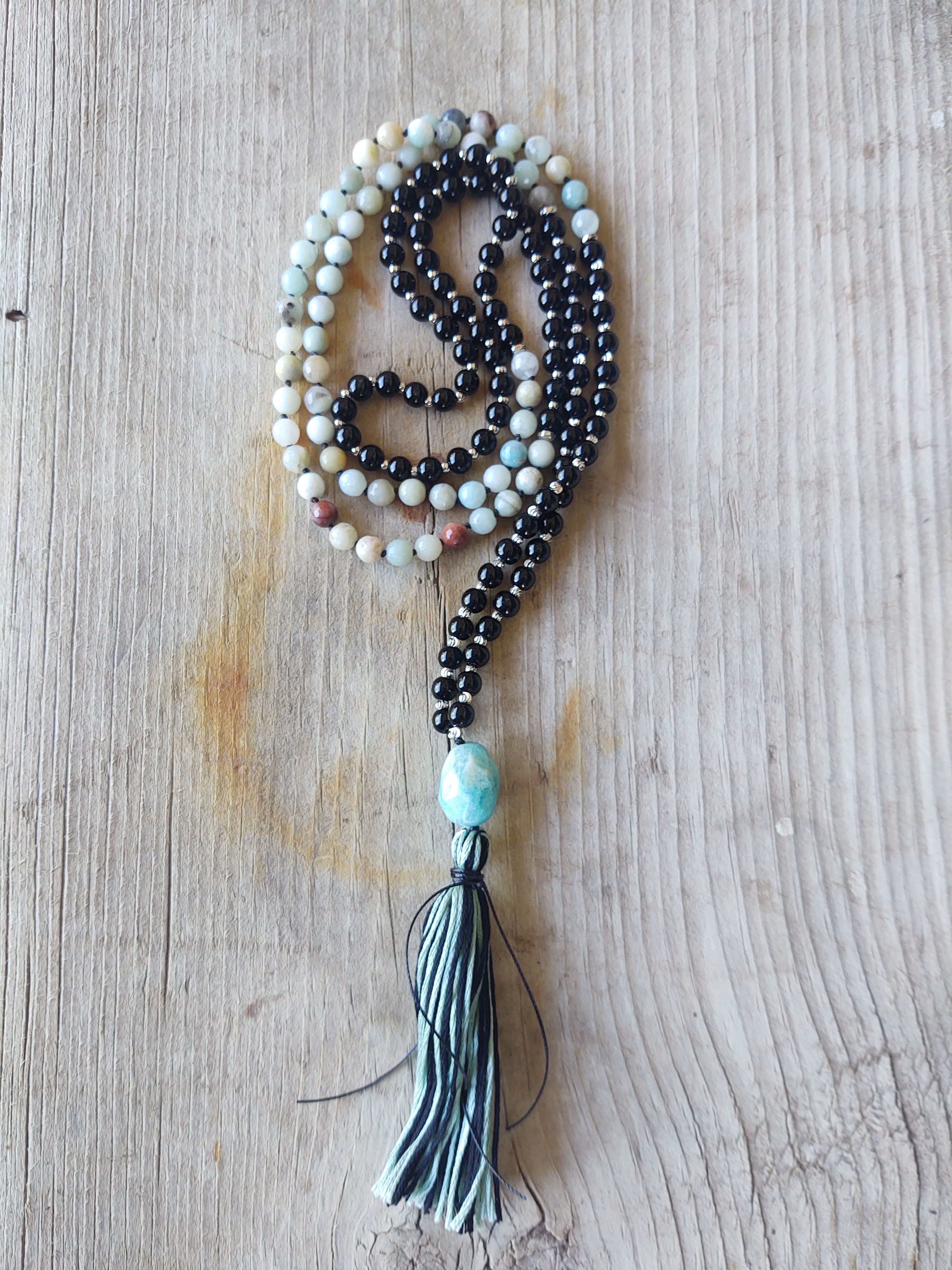 Black Onyx and Amazonite Energy Necklace