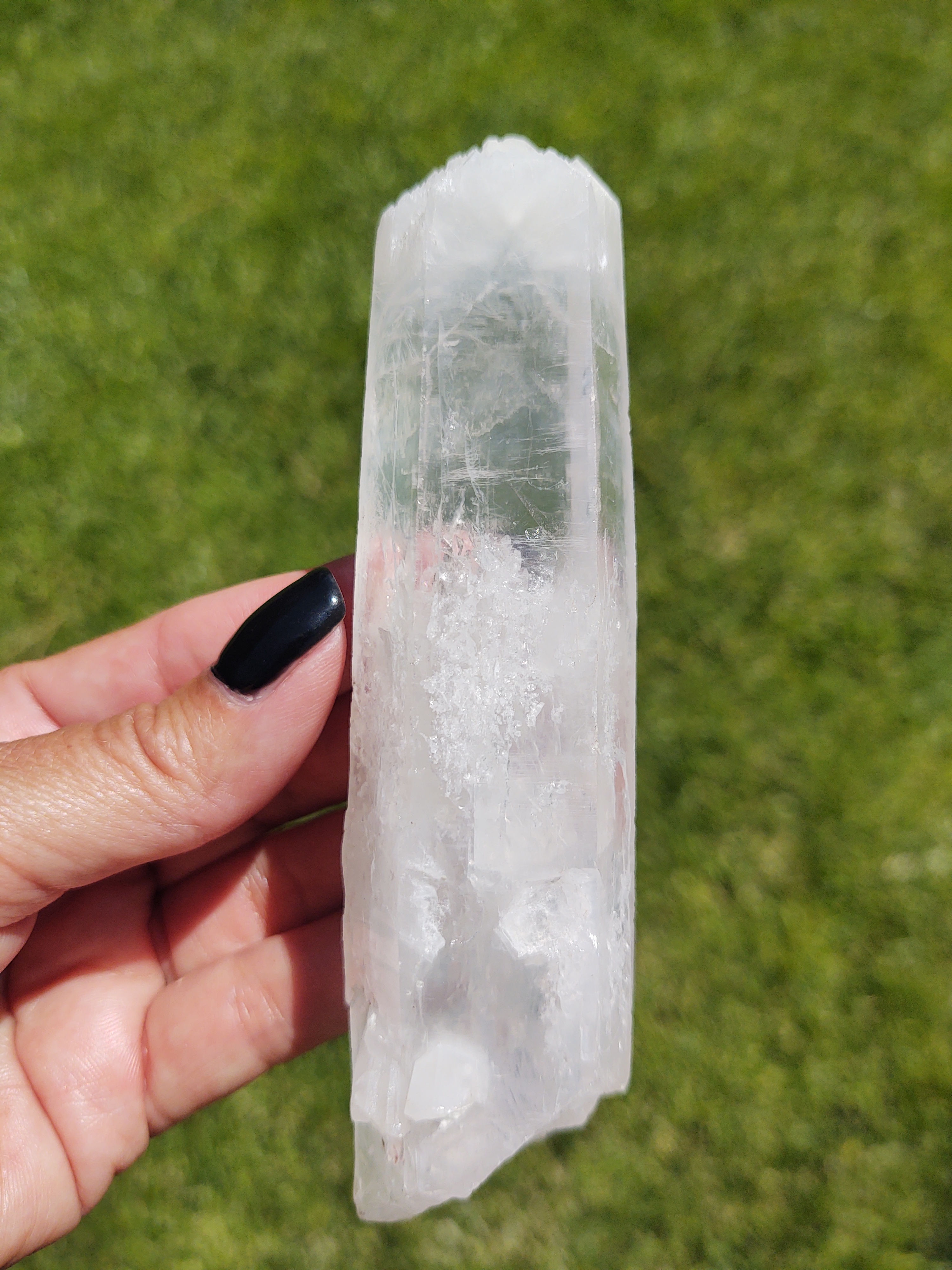 Blue Mist White Crown Quartz Wand