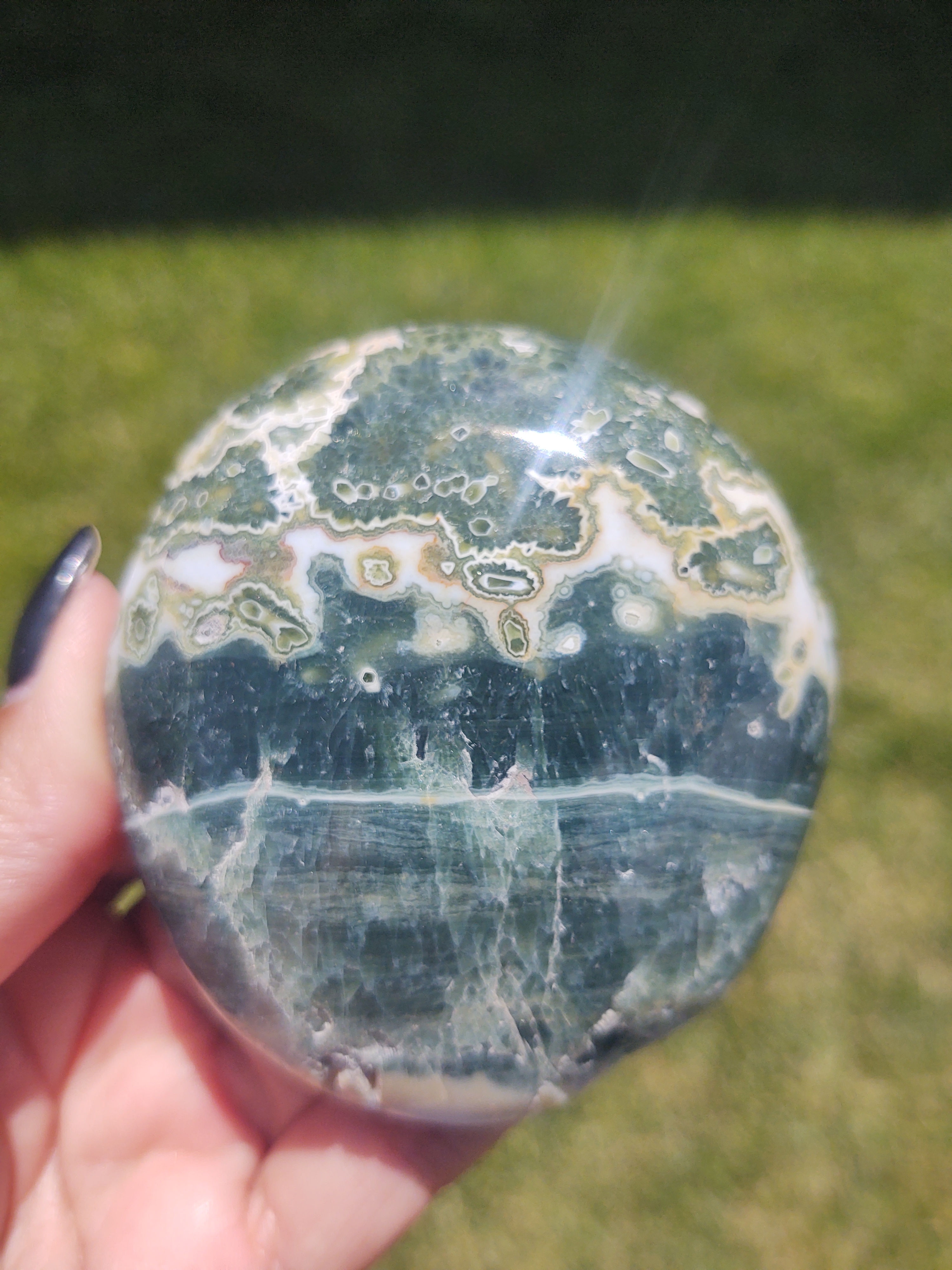 XL Ocean Jasper Palm Stone