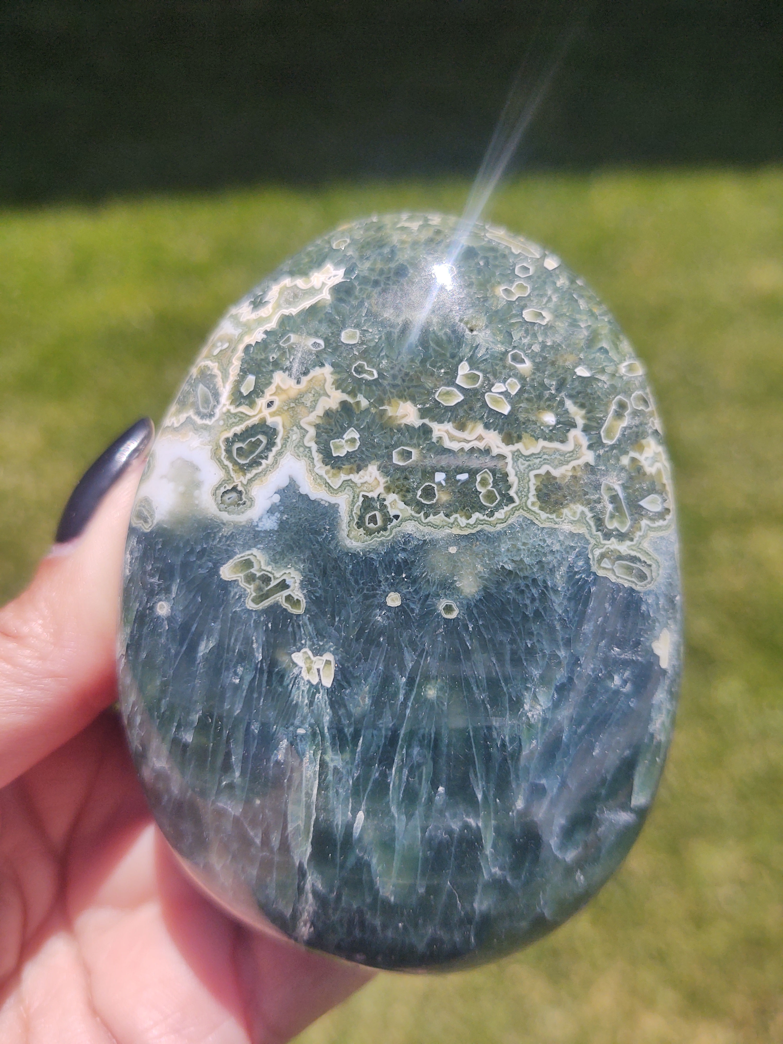 XL Ocean Jasper Palm Stone