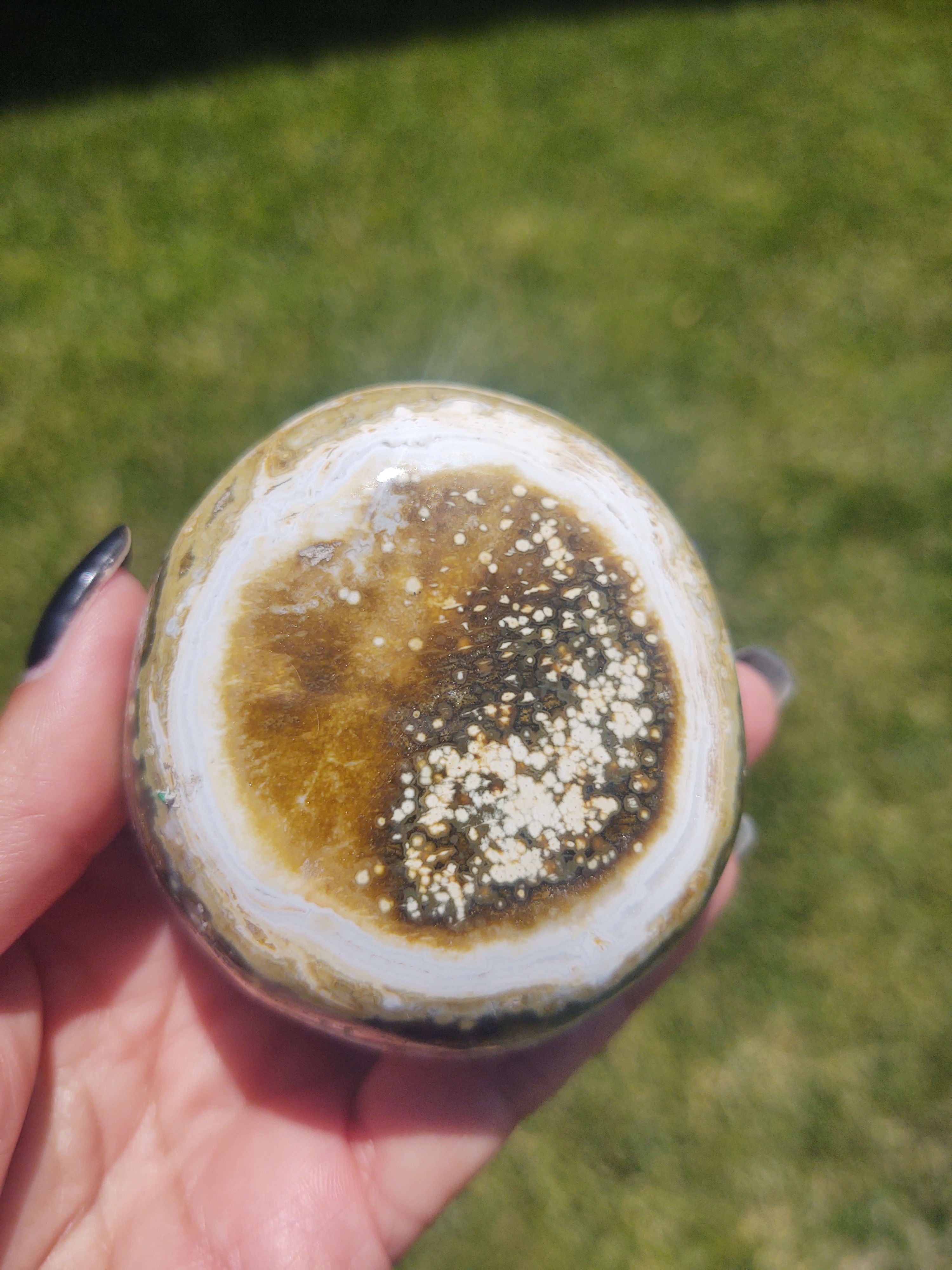Large Ocean Jasper Palm Stone