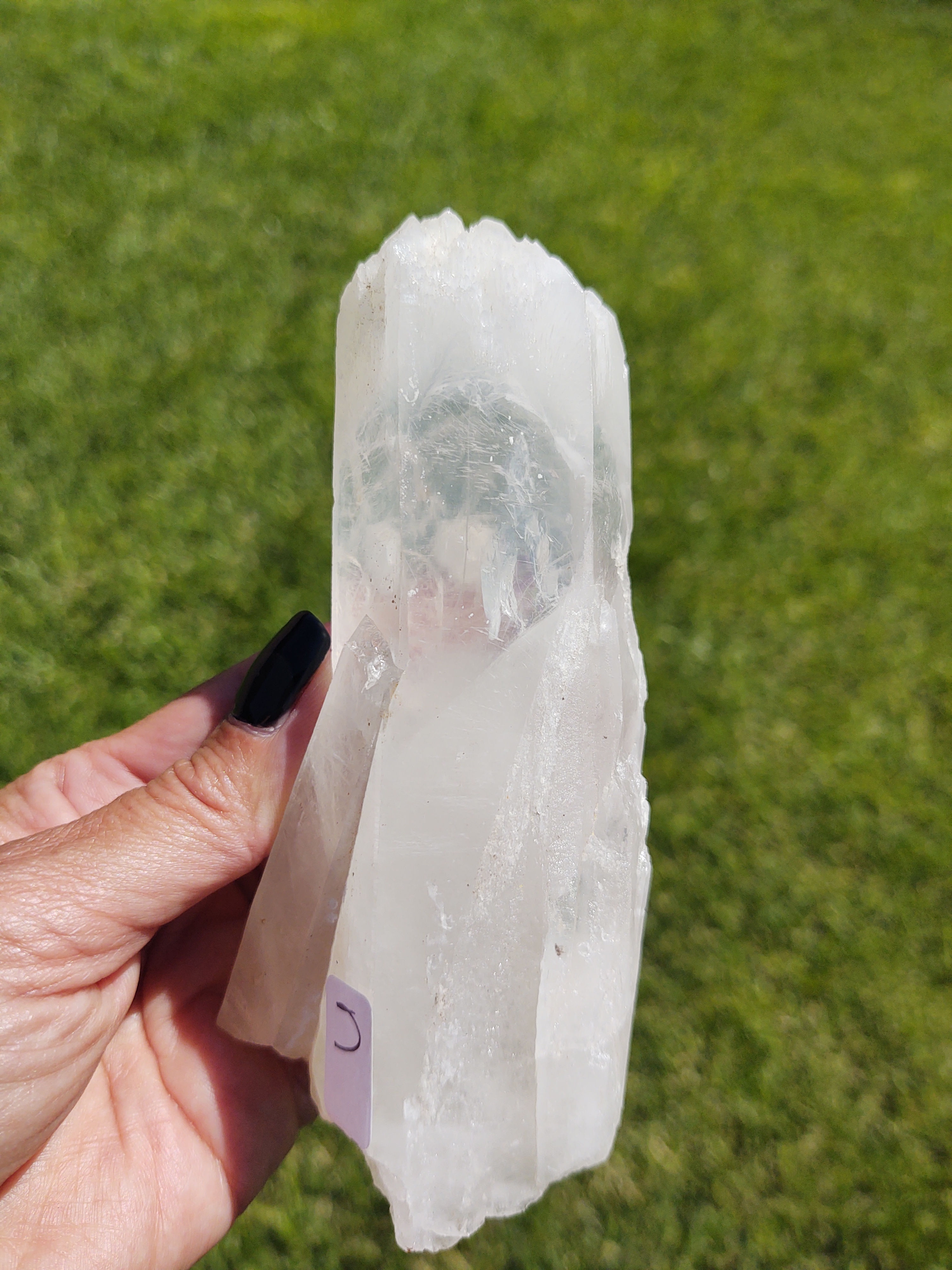 Blue Mist White Crown Quartz Wand