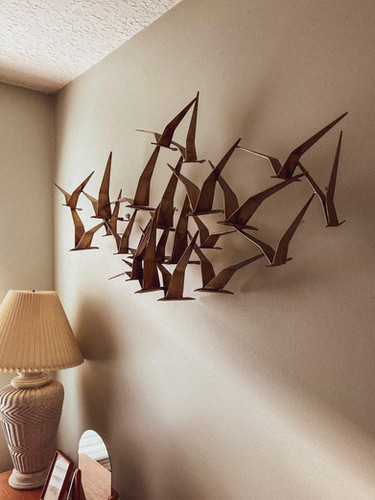 1968 Curtis Jere Birds in Flight Sculpture | Yellow Birch Vintage