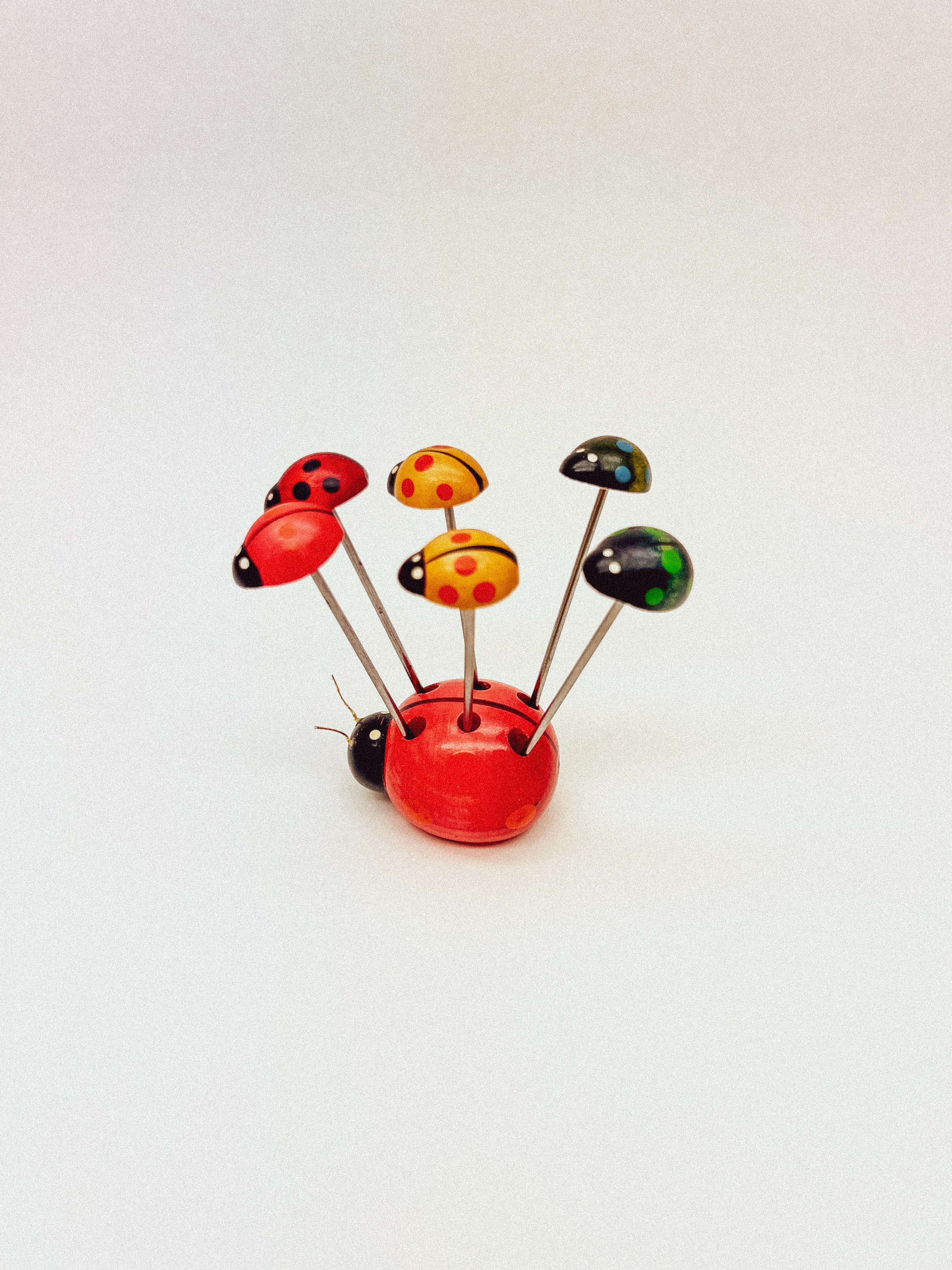 Wooden Ladybug Appetizer Skewer Holder