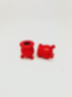 Thumbnail: Danish Wooden Candleholders Pair in Red