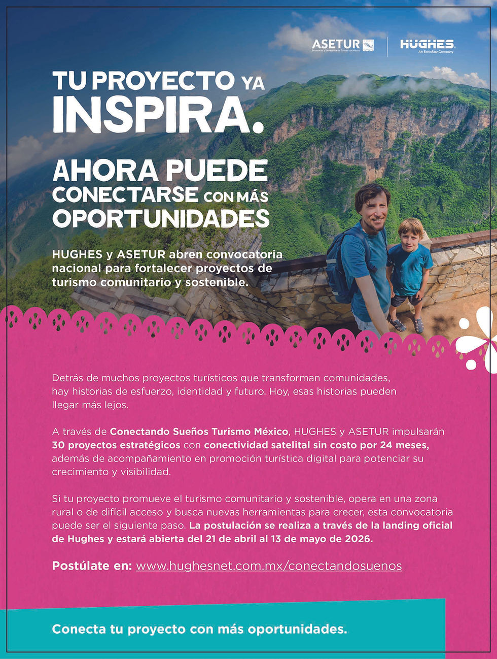 CONECTANDO SUEÑOS MÉXICO: ASETUR Y HUGHES FIRMAN ALIANZA PARA IMPULSAR EL TURISMO COMUNITARIO A TRAVÉS DE CONECTIVIDAD SATELITAL