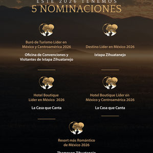 IXTAPA ZIHUATANEJO SUMA 5 NOMINACIONES ENLOS WORLD TRAVEL AWARDSTM 2026