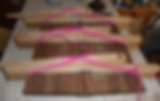 Gluing the two parts of the back of the guitar.