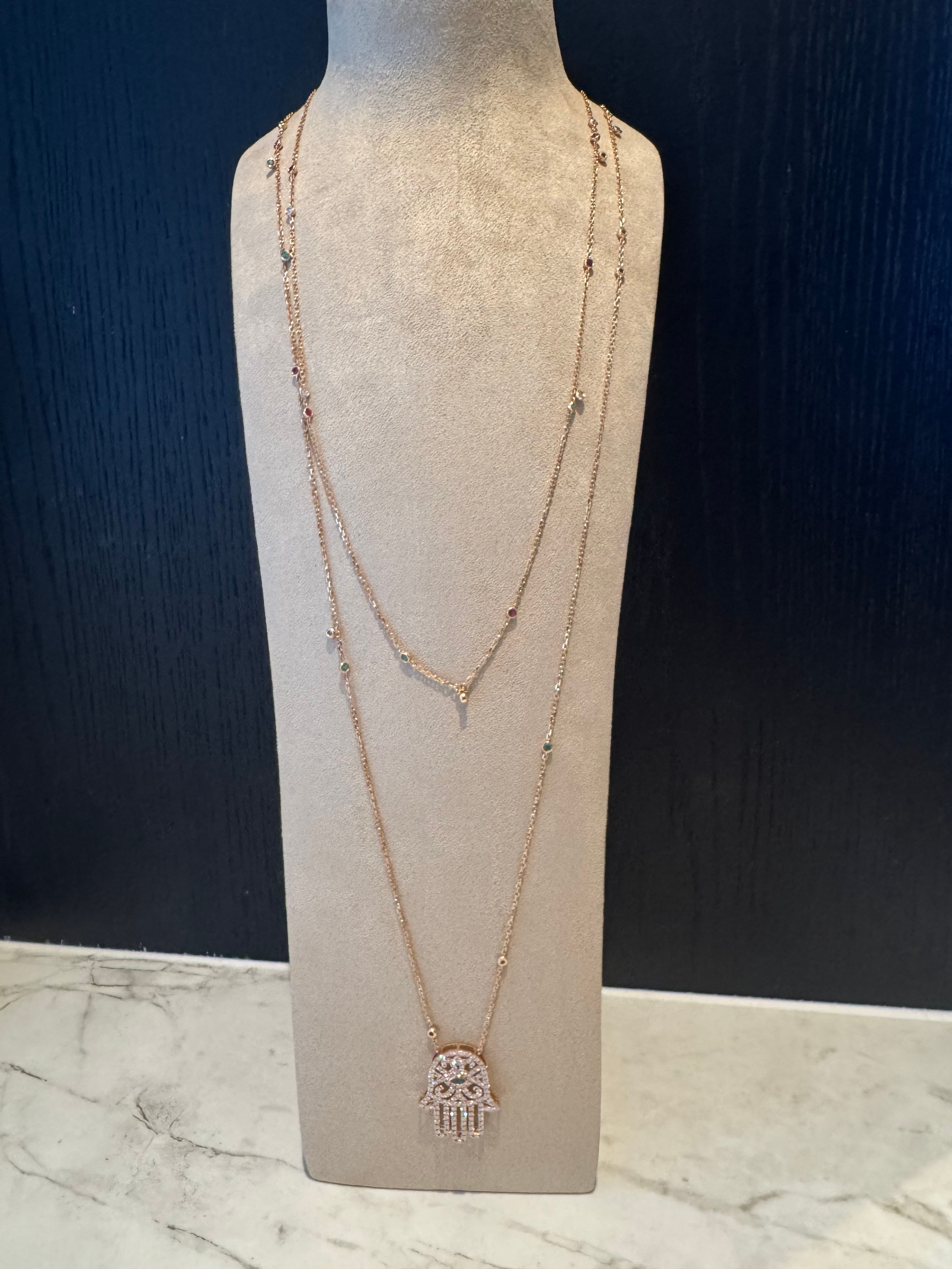 Hamsa bubble necklace