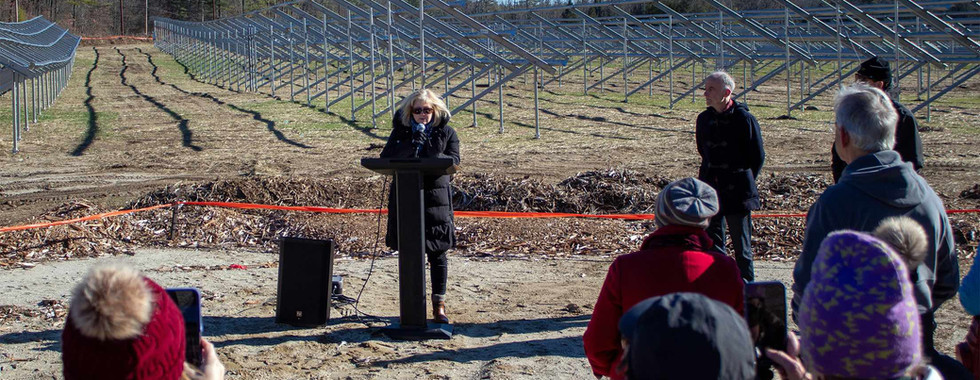 State Representative Eileen Kelly speaks about the economic and environmental impact of the project.