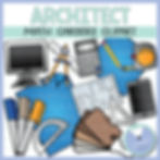 Architect Clipart, clipart that shows grid paper, computers, and tools that architects use