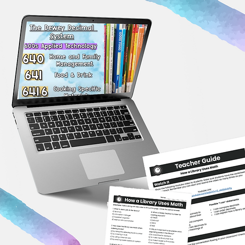 Worksheets in front of a computer.