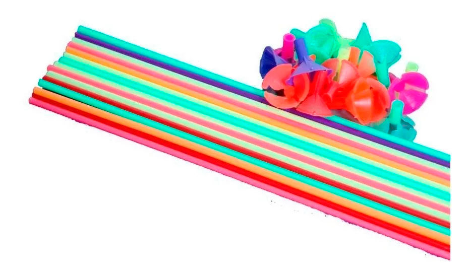 Miniatura: Palitos Porta Globos Plasticos Blancos O Multicolor