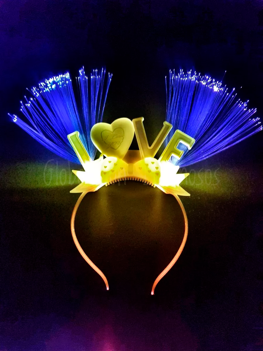 Miniatura: Vincha Luminosa con fibra optica "Love"