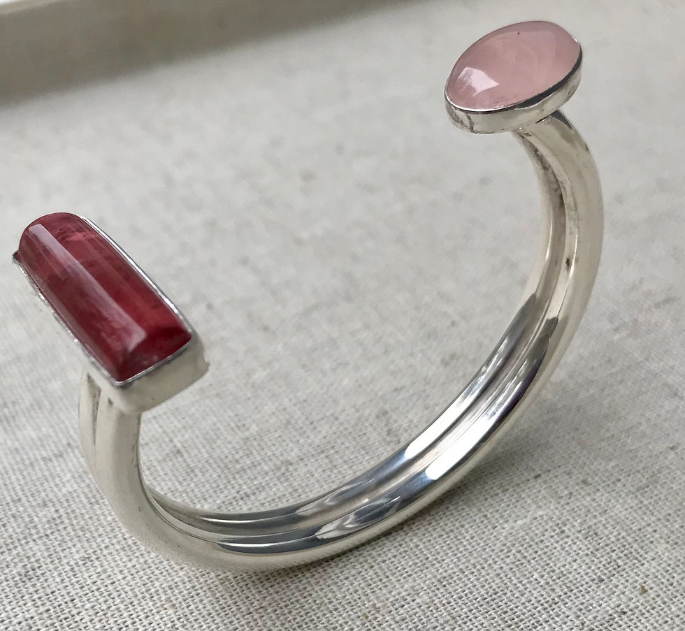 Pink Tourmaline & Rose Quartz Bracelet
