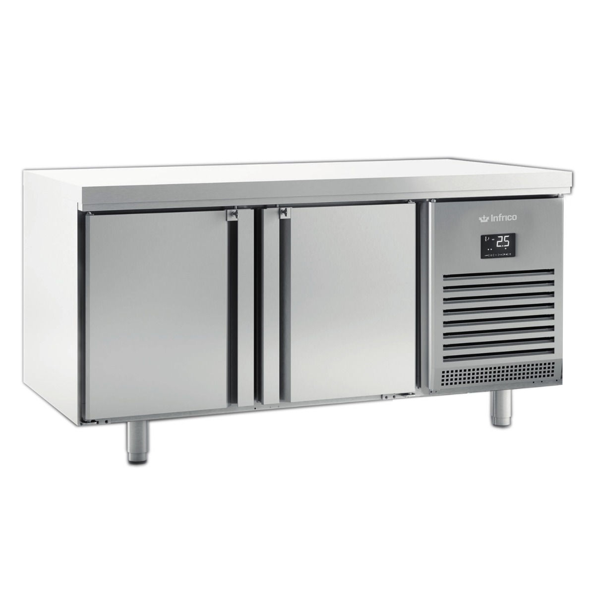 2 Door 800mm Depth Freezer Counter 405L