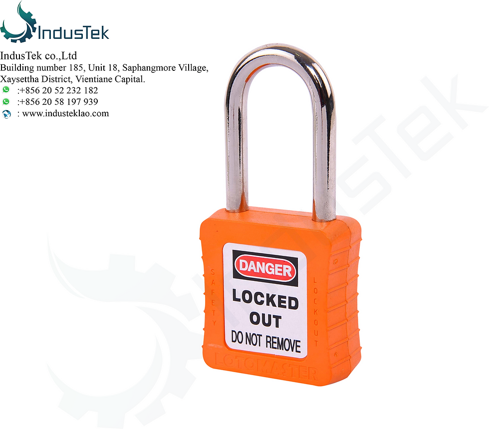 safety Lockout padlock Orange Steel | Industek