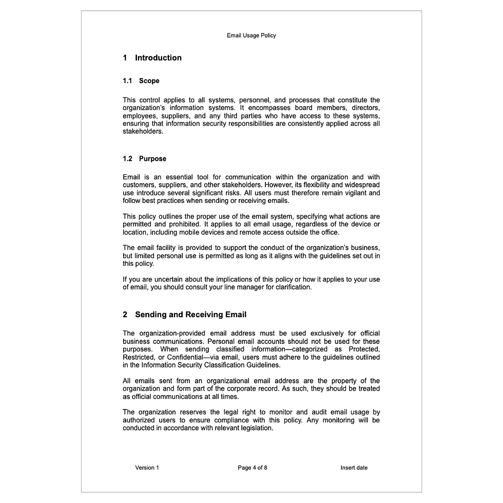 Thumbnail: ISO 27001 Email Usage Policy