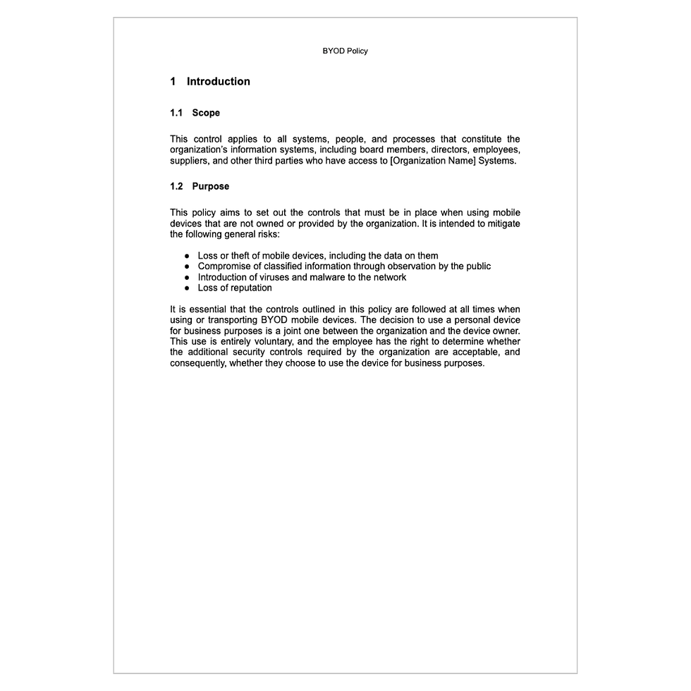 Thumbnail: ISO 27001 BYOD Policy