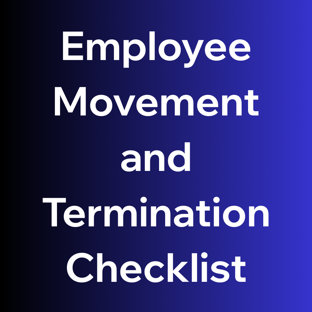 ISO 27001  Employee Movement and Termination Checklist