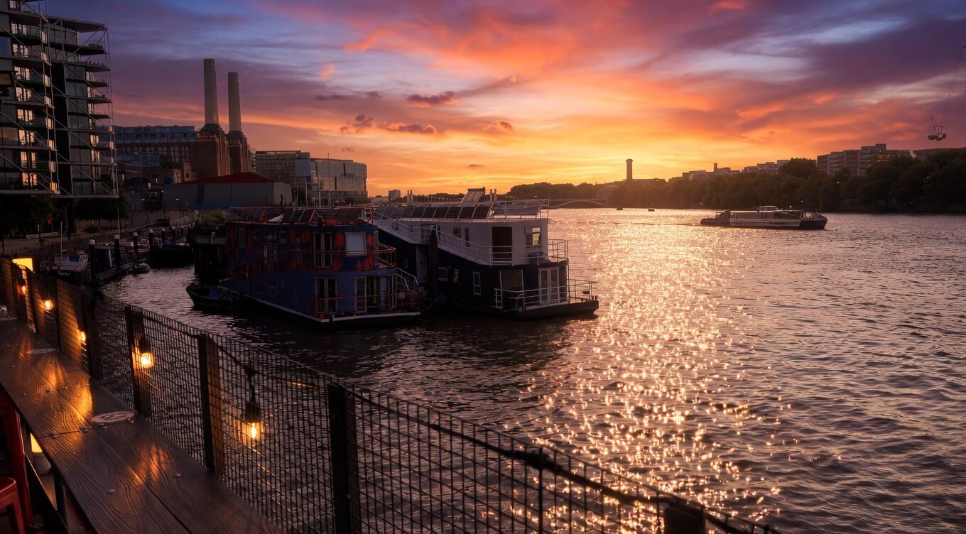 The upper deck of the Battersea Barge