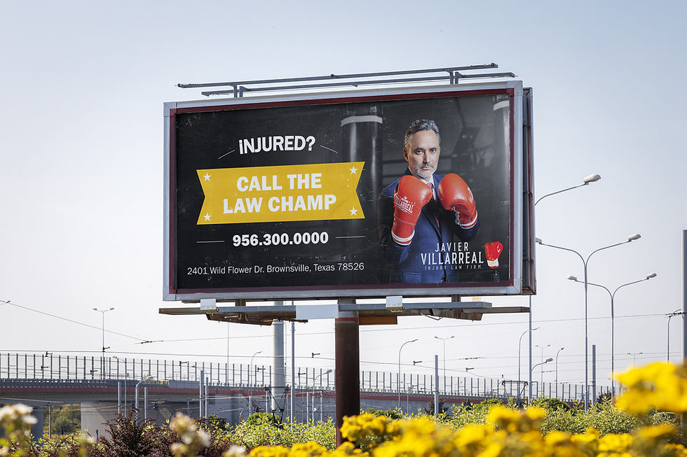 Billboard photography for attorneys by video production company Bennett Creative in Austin, Texas.