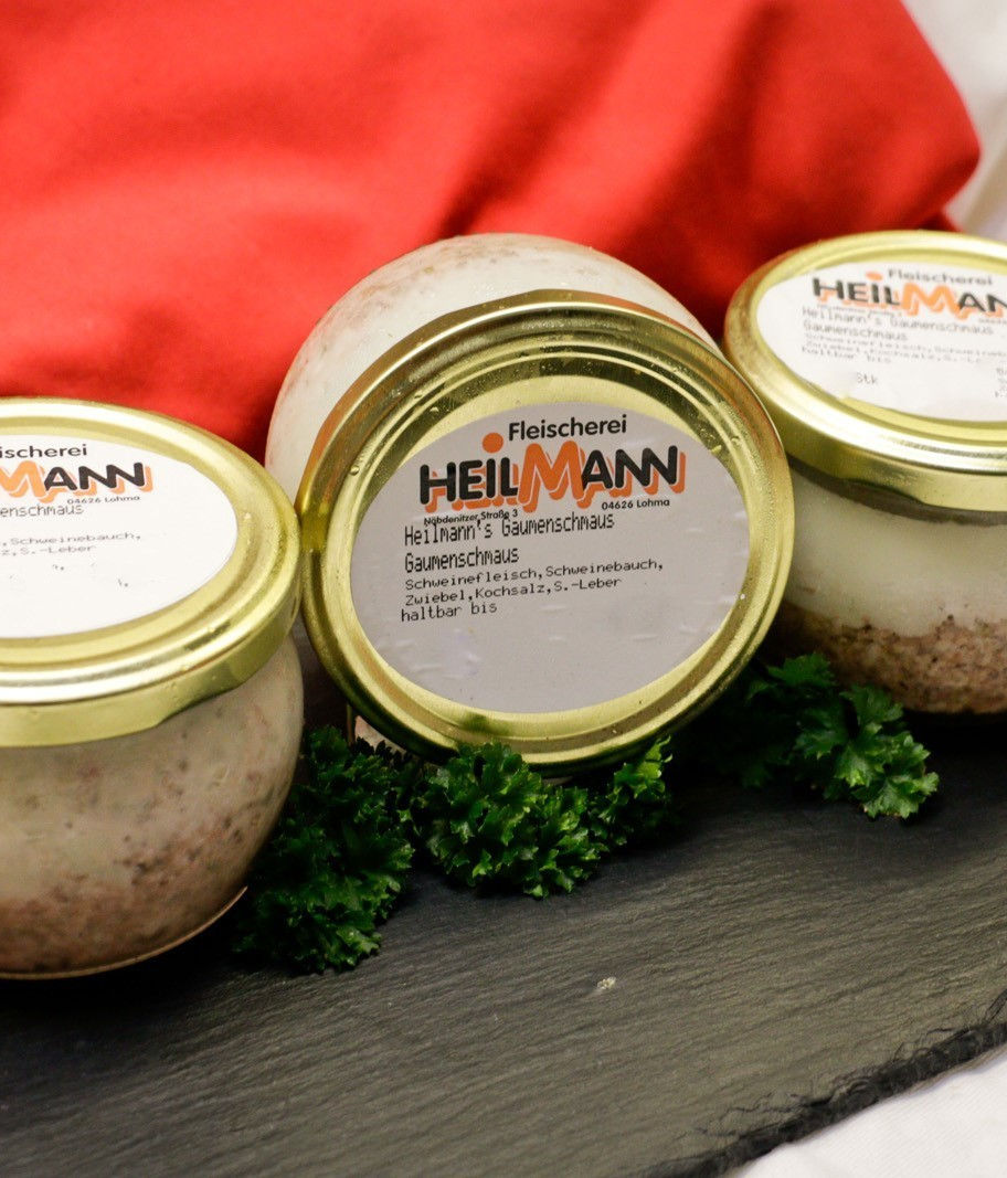 Drei Gläser Fleischerei Heilmann Wurstspezialitäten
